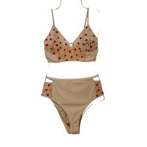 INC Intimates Sheer Hearts Bralette & High Waist Panties Sissy